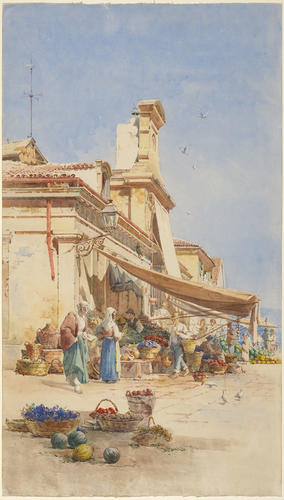 Market scene perhaps in Corfu