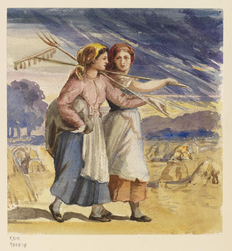 Two girls in a cornfield