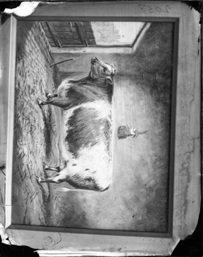 Glass plate negative of a painting Glass plate negative of a painting