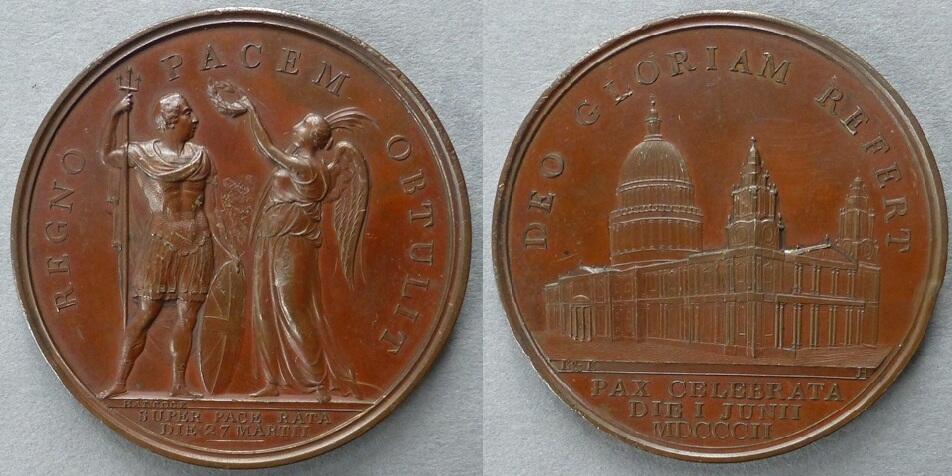 Great Britain. Medal commemorating the Peace of Amiens Great Britain. Medal commemorating the Peace of Amiens