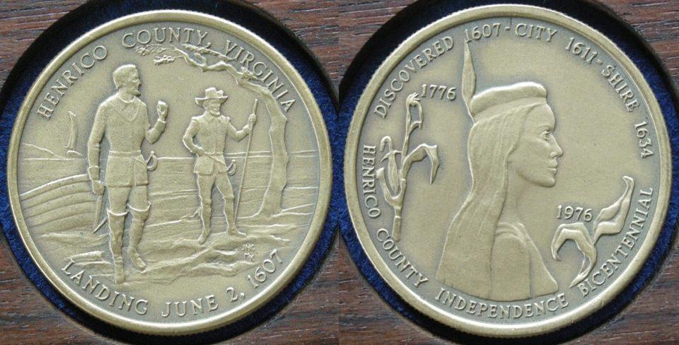 U. S. A. Medal commemorating the Bicentenary of Independence, Henrico County U. S. A. Medal commemorating the Bicentenary of Independence, Henrico County