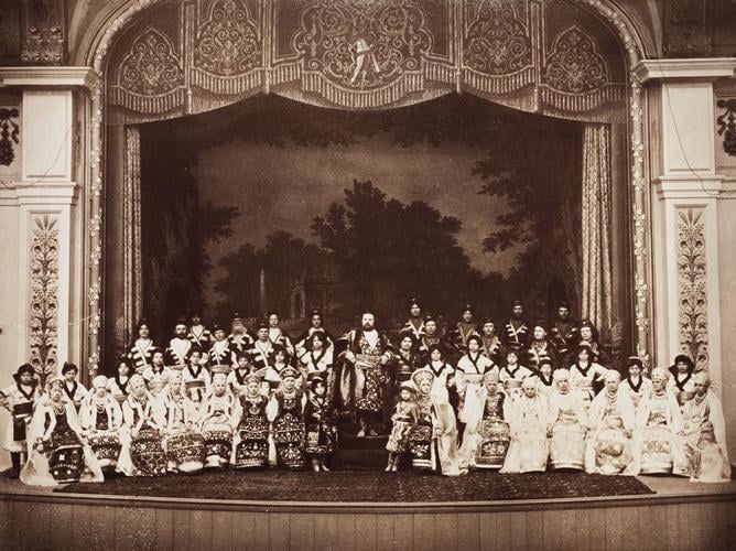 Dmitri Slaviansky D'Agreneff's celebrated Russian Choir, July 1885. [Album: Photographic Portraits vol. 5/63 1875-1889]
