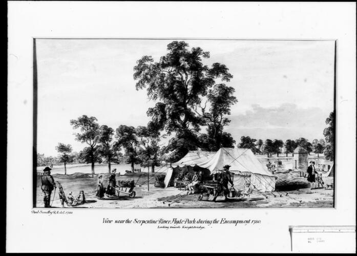 View near the Serpentine River in Hyde Park during the Encampment