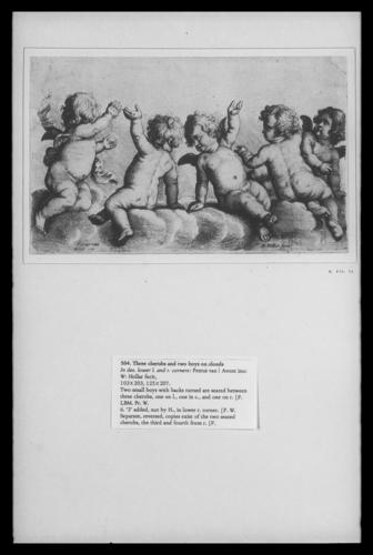Three cherubs dancing with a small boy Three cherubs dancing with a small boy