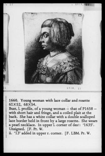 Young woman with lace collar and rosette Young woman with lace collar and rosette