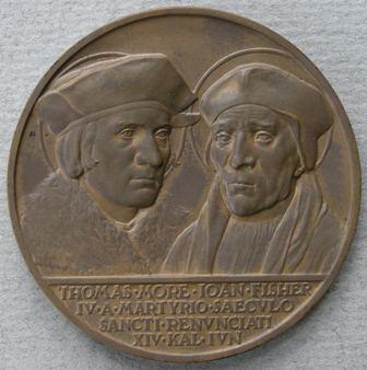 Vatican City. Medal commemorating the canonisation of Sir Thomas More and Bishop John Fisher, 1935 Vatican City. Medal commemorating the canonisation of Sir Thomas More and Bishop John Fisher, 1935