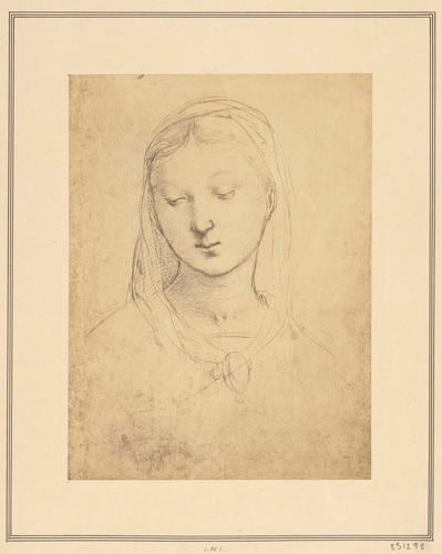 Study for the head of the Virgin Study for the head of the Virgin