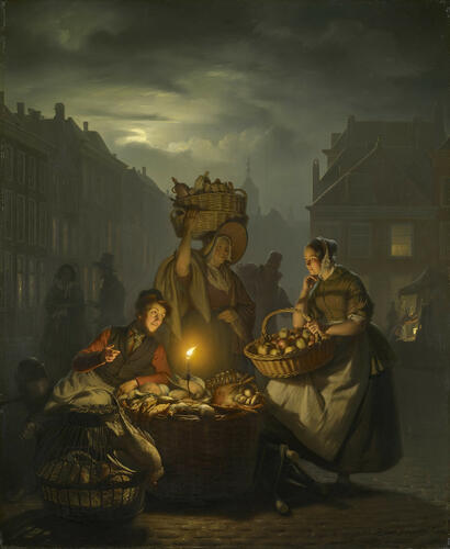 Market Scene by Night