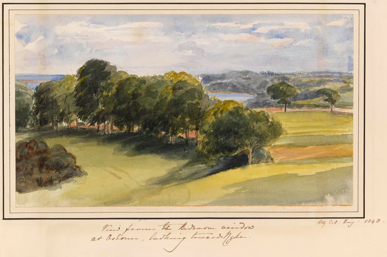Item: View from the Bedroom window at Osborne, looking towards Ryde