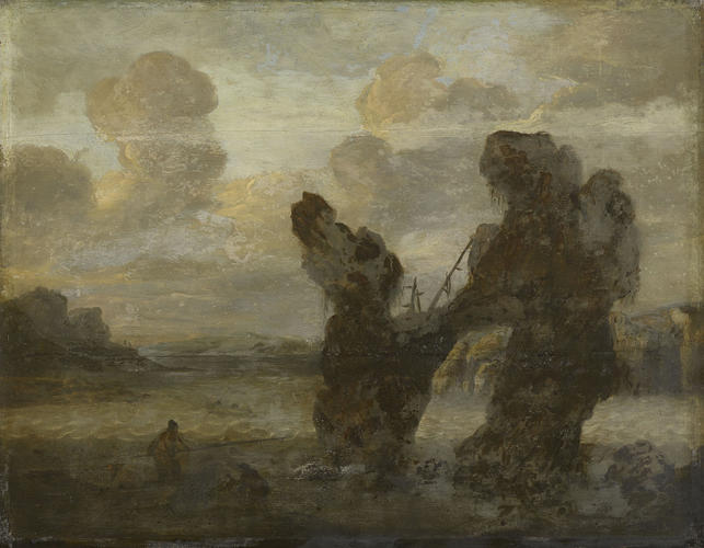 Fishermen in a Stormy Coastal Landscape