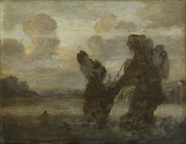 Fishermen in a Stormy Coastal Landscape Fishermen in a Stormy Coastal Landscape