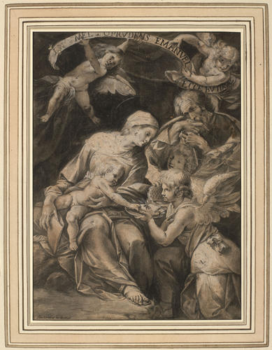 The Holy Family with Adoring Angels (the 'Madonna del miele') The Holy Family with Adoring Angels (the 'Madonna del miele')