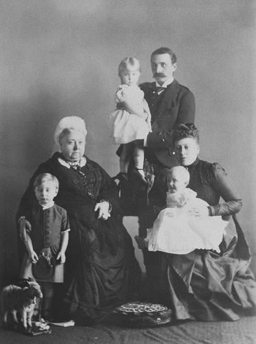 Queen Victoria with Prince and Princess Henry of Battenberg and their children, 1889 [in Portraits of Royal Children Vol. 38 1889-1890]