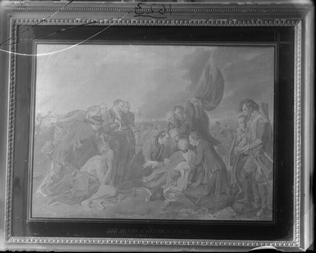 Glass plate negative of a Print of the Death of General Wolfe Glass plate negative of a Print of the Death of General Wolfe