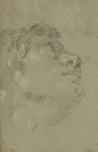 Recto: A study for the head and shoulders of a soldier from the Martyrdom of St Matthew. Verso: A head Recto: A study for the head and shoulders of a soldier from the Martyrdom of St Matthew. Verso: A head