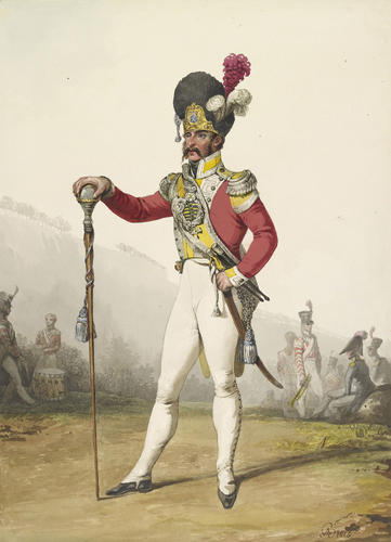 Saxon Army. Drum-Major, Leib-Grenadier Garde. 	About 1810