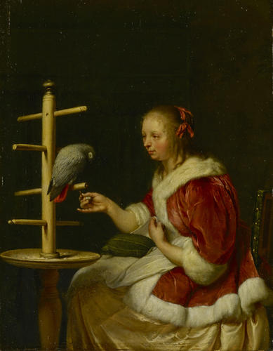 A Lady with her Parrot