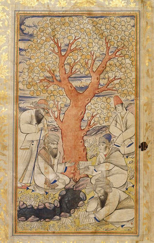 Master: Shahnamah شاهنامه (The Book of Kings)
Item: Firdawsi and the three Ghaznavid court poets