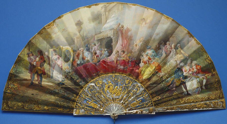 Fan depicting 'La Fontaine de Jouvence'