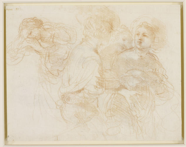 Recto: Saint Matthew writing his Gospel in the company of the angel. Verso: Studies of figures