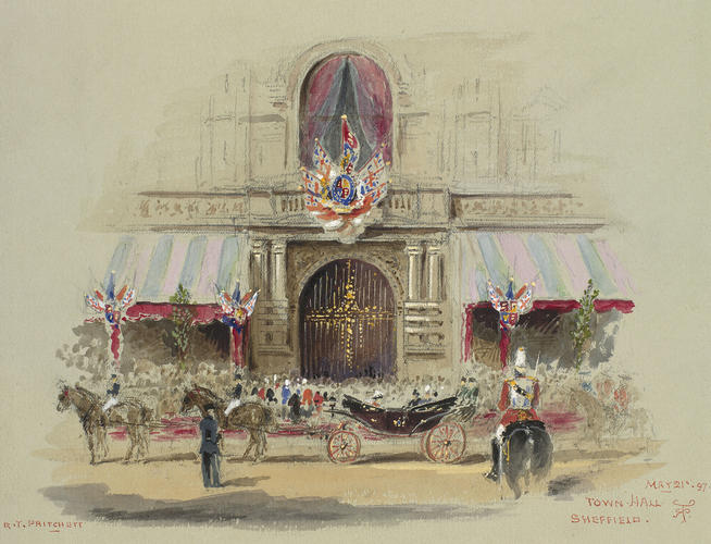 The Queen's Visit to Sheffield, 21 May 1897: the Queen at the Town Hall The Queen's Visit to Sheffield, 21 May 1897: the Queen at the Town Hall