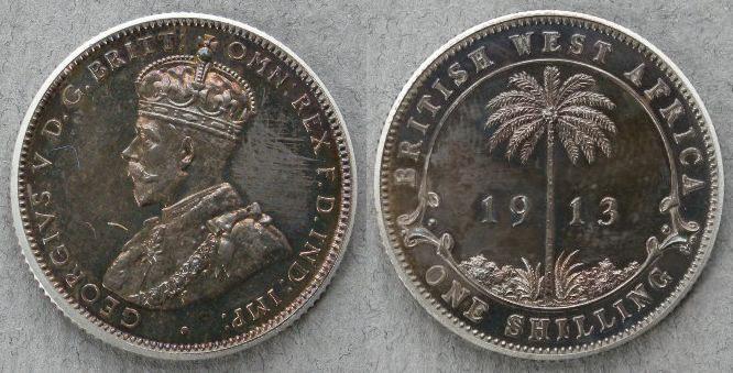British West Africa. Proof shilling, 1913 British West Africa. Proof shilling, 1913