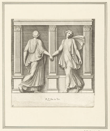Master: The stucchi of the Raphael Loggia
Item: Two nymphs dancing in a portico