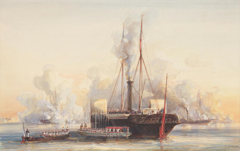 Royal visit to Louis-Philippe: Queen Victoria recieved the King on board the Royal Yacht, 2 September 1843