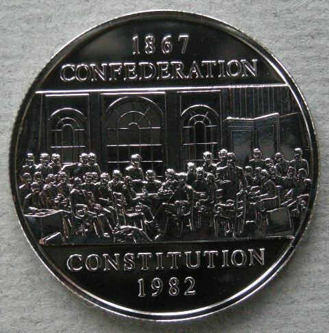 Canada. Dollar commemorating the proclamation of the Constitution Act, 1982