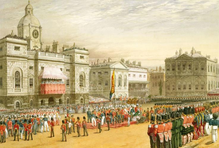 The distribution of Crimean Medals on Horse Guards Parade, 18 May 1855