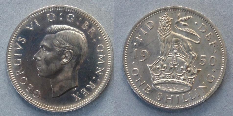George VI Proof shilling (English type) George VI Proof shilling (English type)