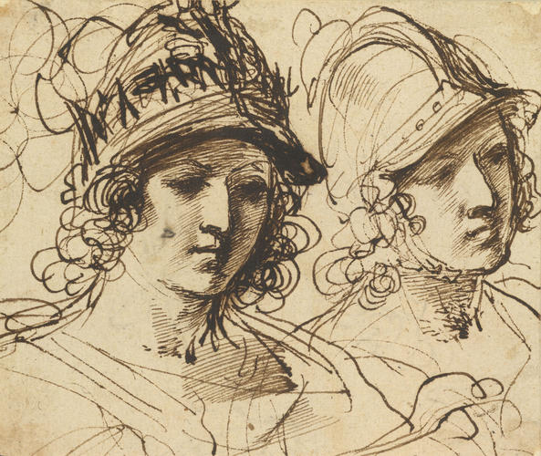 Two studies for the helmeted head of Alexander the Great