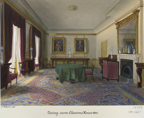 Views of Clarence House: the dining-room