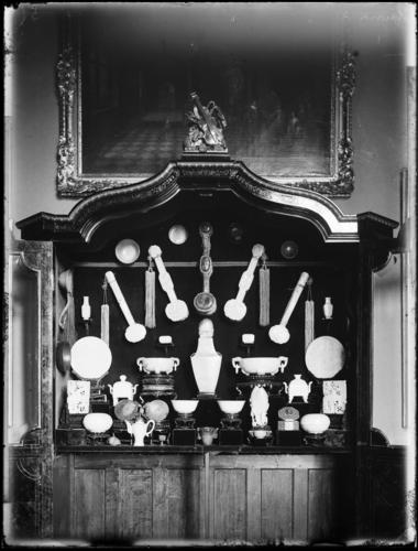 Glass plate negative of a display of jade Glass plate negative of a display of jade