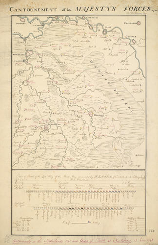 Map of the Netherlands and order of battle at Nistelrode, 1748 (Nistelrode, North Brabant, Netherlands) 51?42'15