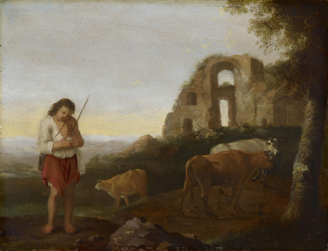 A Cowherd with Cattle near a Well