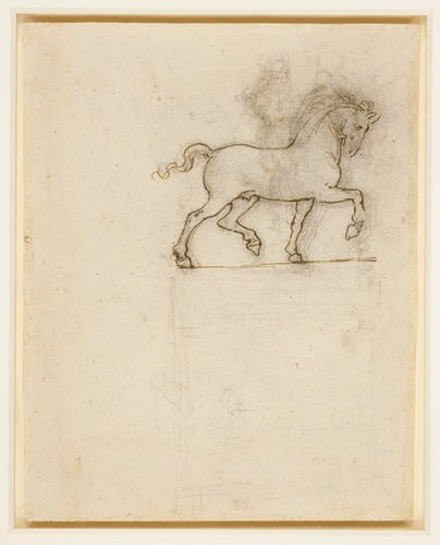 Recto: A study for the Trivulzio monument. Verso: A study for an equestrian monument Recto: A study for the Trivulzio monument. Verso: A study for an equestrian monument