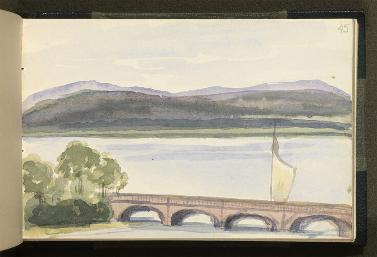 Master: SKETCHES FROM NATURE V. R. MDCCCLV TO MDCCCLVX
Item: View of a bridge