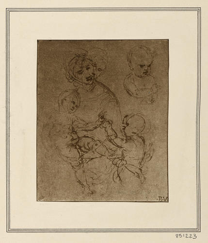 The Virgin and Child with the Infant Baptist, and a study for the blessing Child