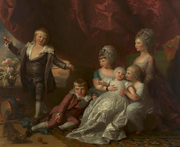 Princess Augusta (1768-1840), Princess Elizabeth (1770-1840), Prince Ernest, later Duke of Cumberland (1771-1851), Prince Augustus, later Duke of Sussex (1773-1843), Prince Adolphus, later Duke of Cambridge (1774-1850) & Princess Mary (1776-1857) Princess Augusta (1768-1840), Princess Elizabeth (1770-1840), Prince Ernest, later Duke of Cumberland (1771-1851), Prince Augustus, later Duke of Sussex (1773-1843), Prince Adolphus, later Duke of Cambridge (1774-1850) & Princess Mary (1776-1857)