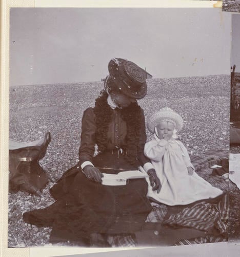 Master: Page 37 of Princess Victoria's album: Royal children on Snettisham Beach, Norfolk
Item: Prince Henry at Snettisham Beach