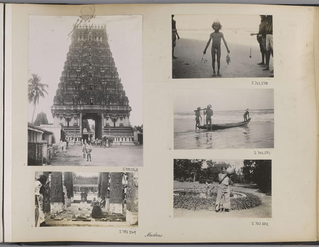 Indians in front of a building, Madras [Edward, Prince of Wales. Royal Tour in India, 1921-1922]