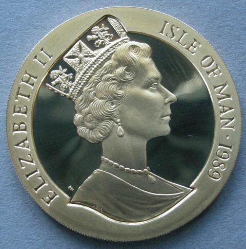 Isle of Man. Proof Crown commemorating the visit of H. M. The Queen and the Duke of Edinburgh, 7 August 1989 Isle of Man. Proof Crown commemorating the visit of H. M. The Queen and the Duke of Edinburgh, 7 August 1989