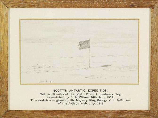 The South Pole, with Amundsen's flag