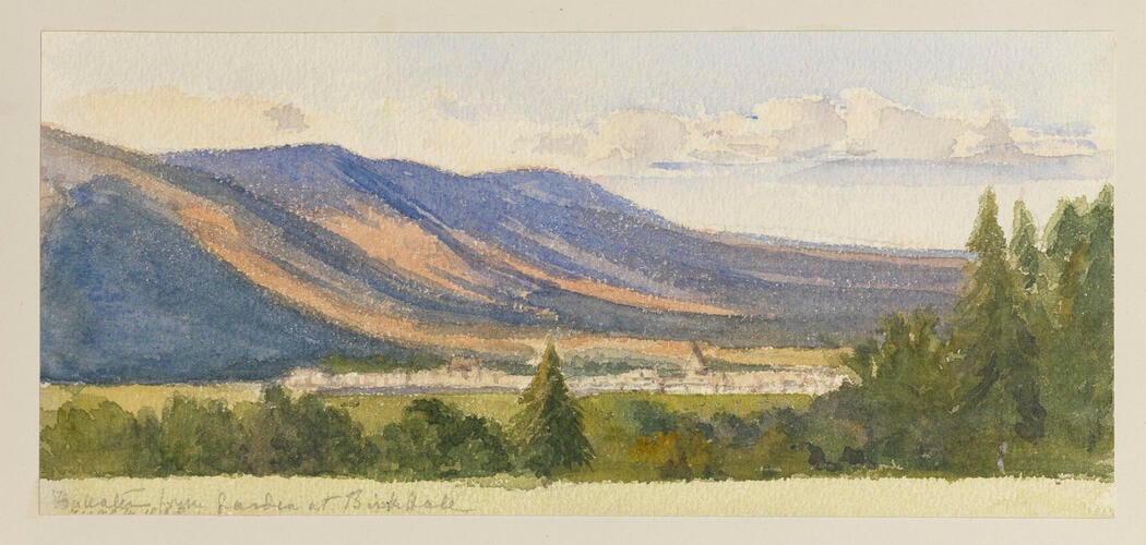 Master: SKETCHES BY QUEEN VICTORIA I
Item: Ballater from the garden at Birkhall