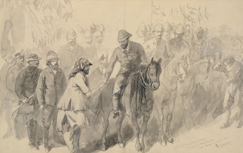 Visit of the Prince of Wales to India, November 1875 - January 1876: The Prince meeting Sir Jung Bahadur
