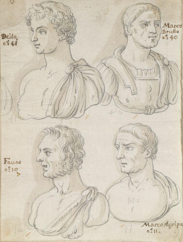 Four antique busts Four antique busts