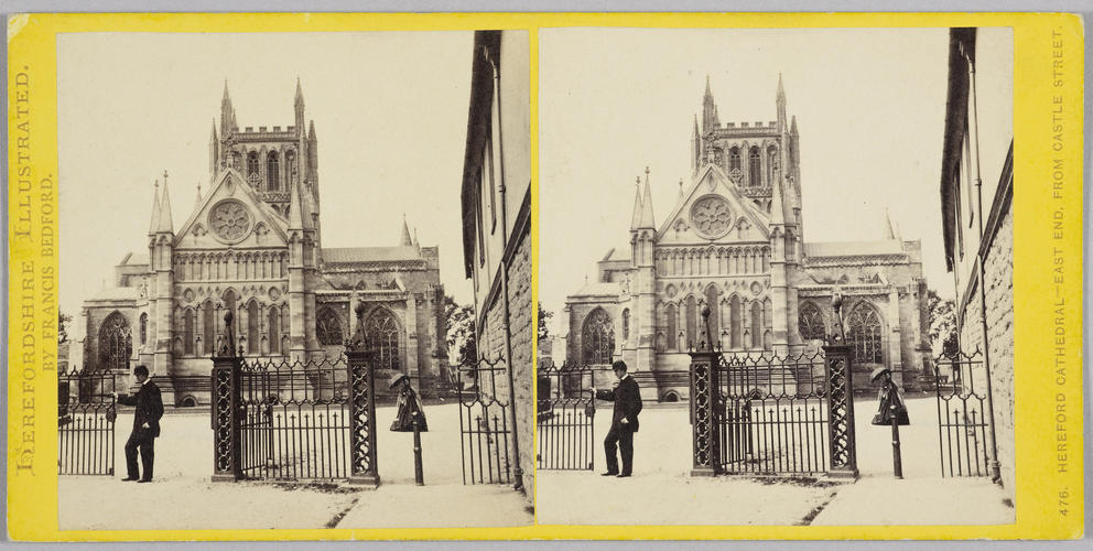 Hereford Cathedral, East End, from Castle Street. From 'Herefordshire Illustrated'