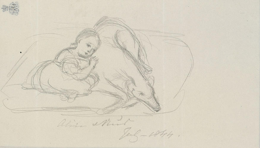Master: Princes' and Princesses' drawings: Album 7
Item: Princess Alice with a dog