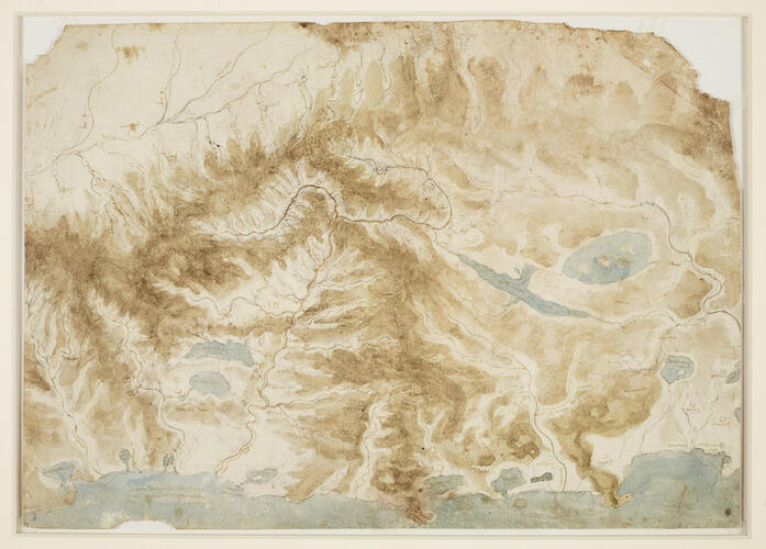 A map of the rivers and mountains of central Italy